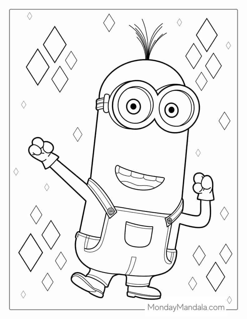 Minion coloring pages free pdf printables