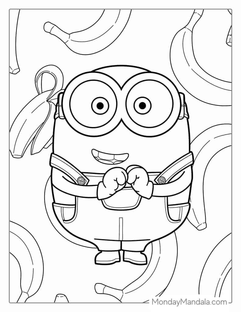 Minion coloring pages free pdf printables