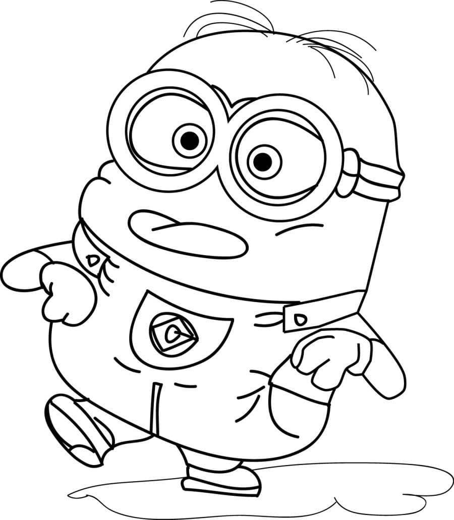 Cute minions coloring page