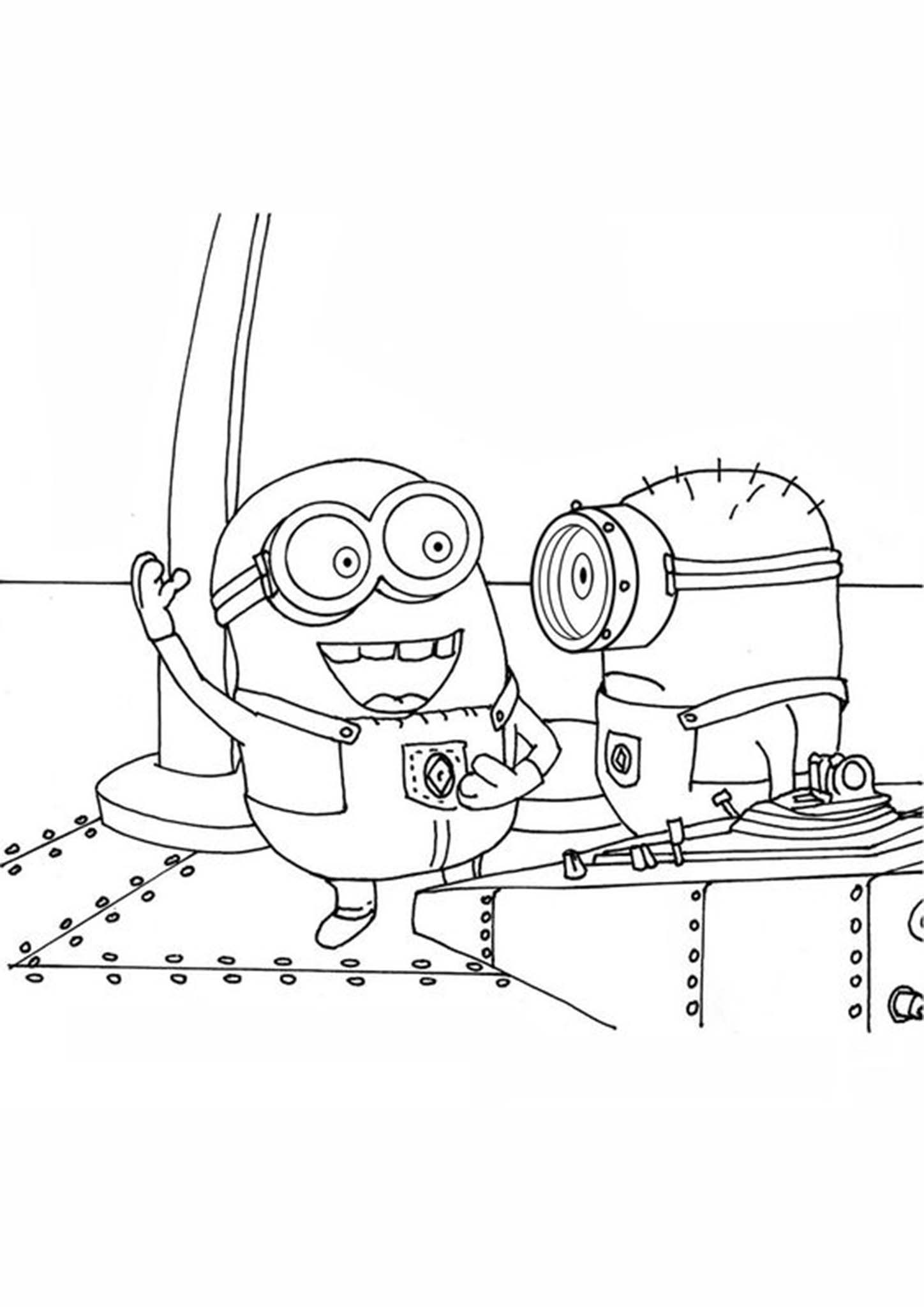 Free easy to print minions coloring pages