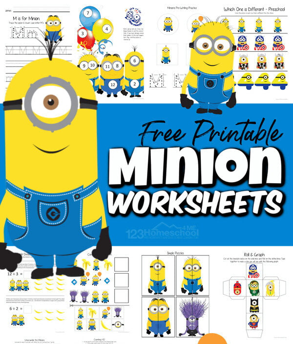 Free printable minion worksheet printables for kids