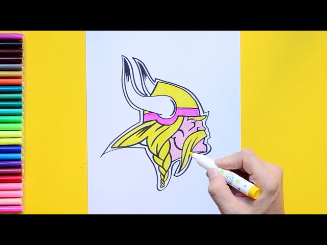 How to draw the innesota vikings logo nfl tea