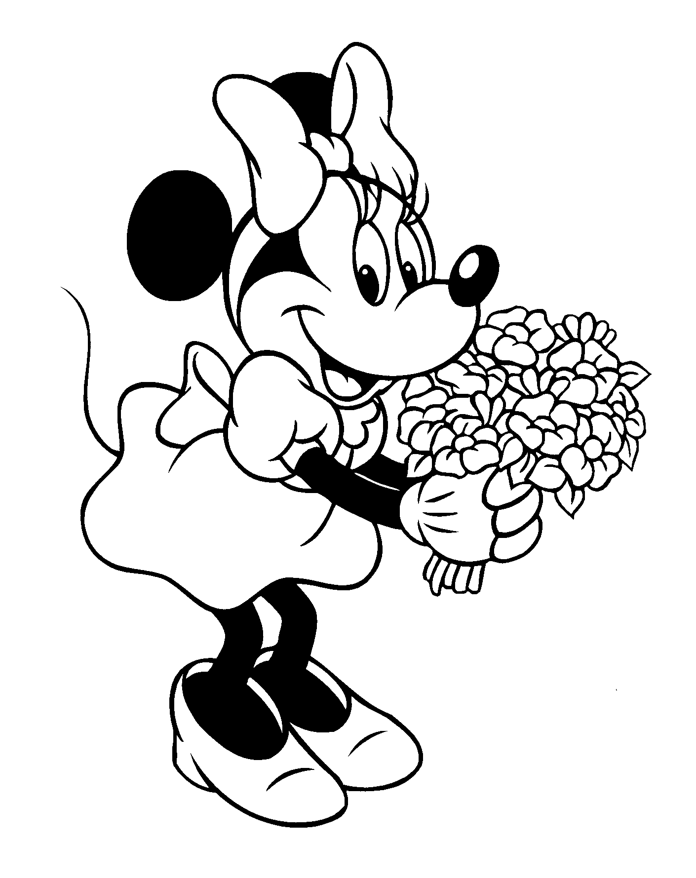 Minnie mouse and flowers