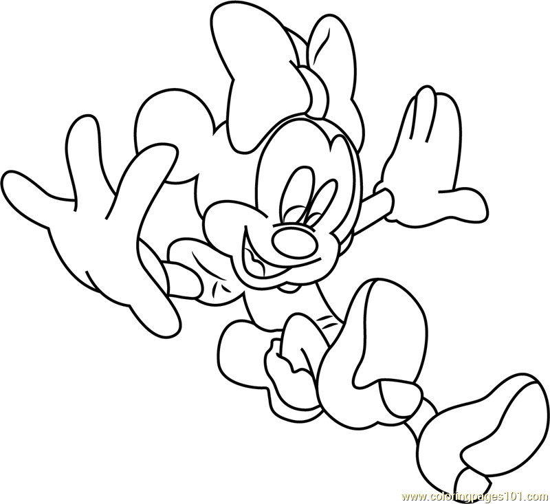 Disney minnie mouse coloring page for kids