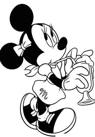 Minnie mouse drinking through a straw coloring page free printable coloring pages