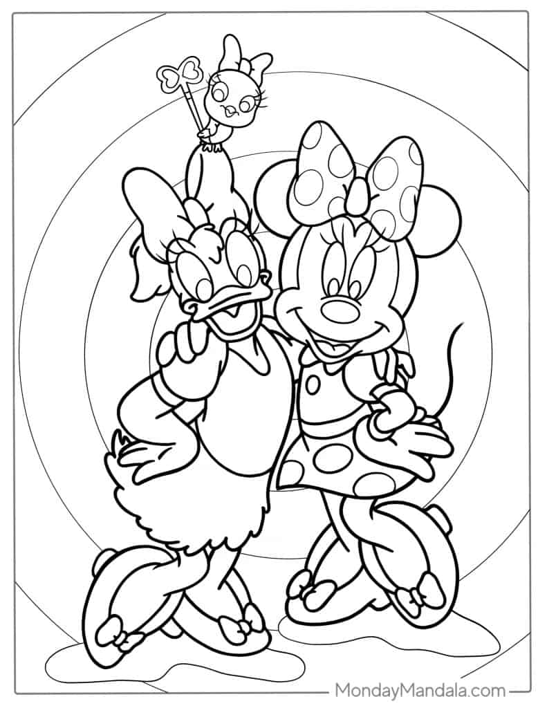 Minnie mouse coloring pages free pdf printables