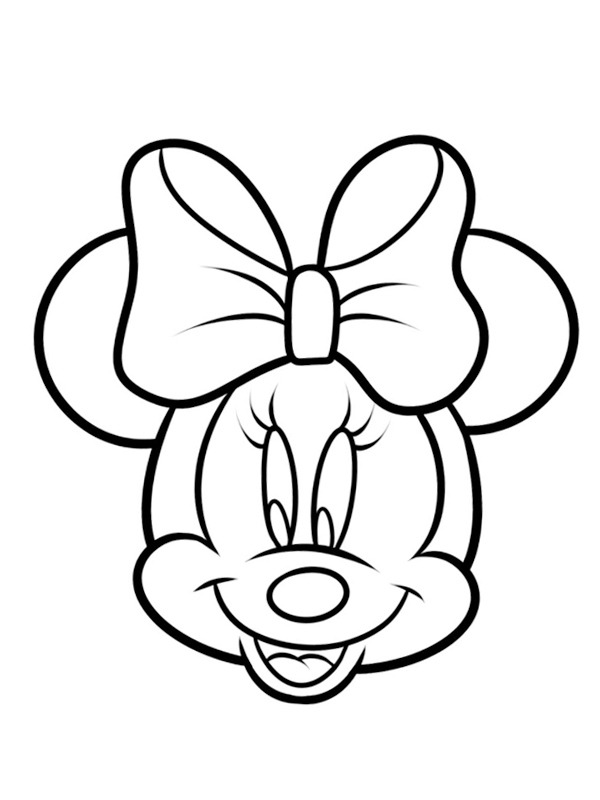 Face of mini mouse coloring page