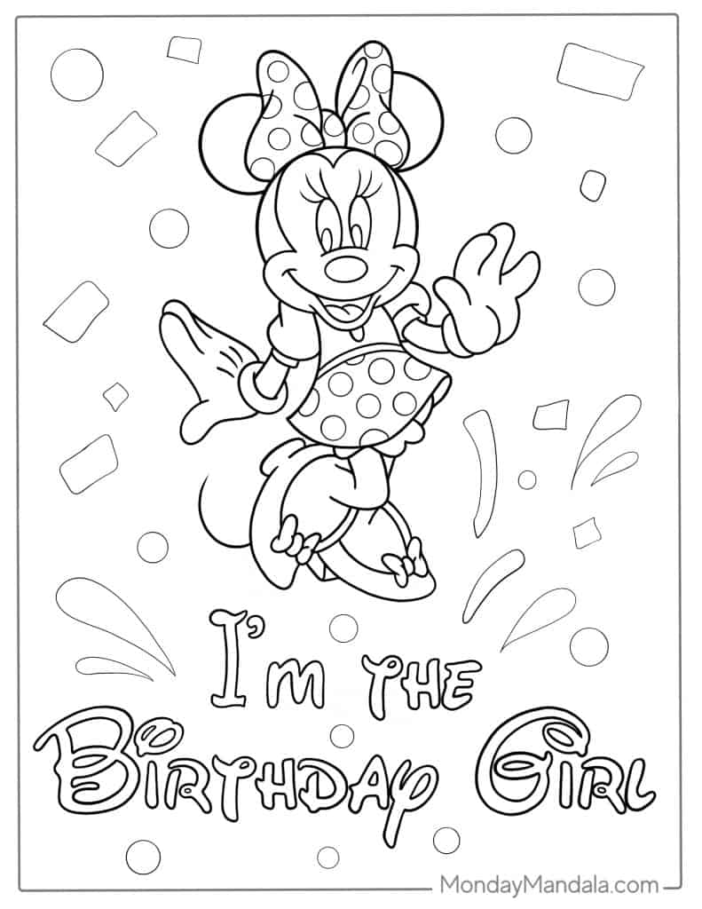 Minnie mouse coloring pages free pdf printables