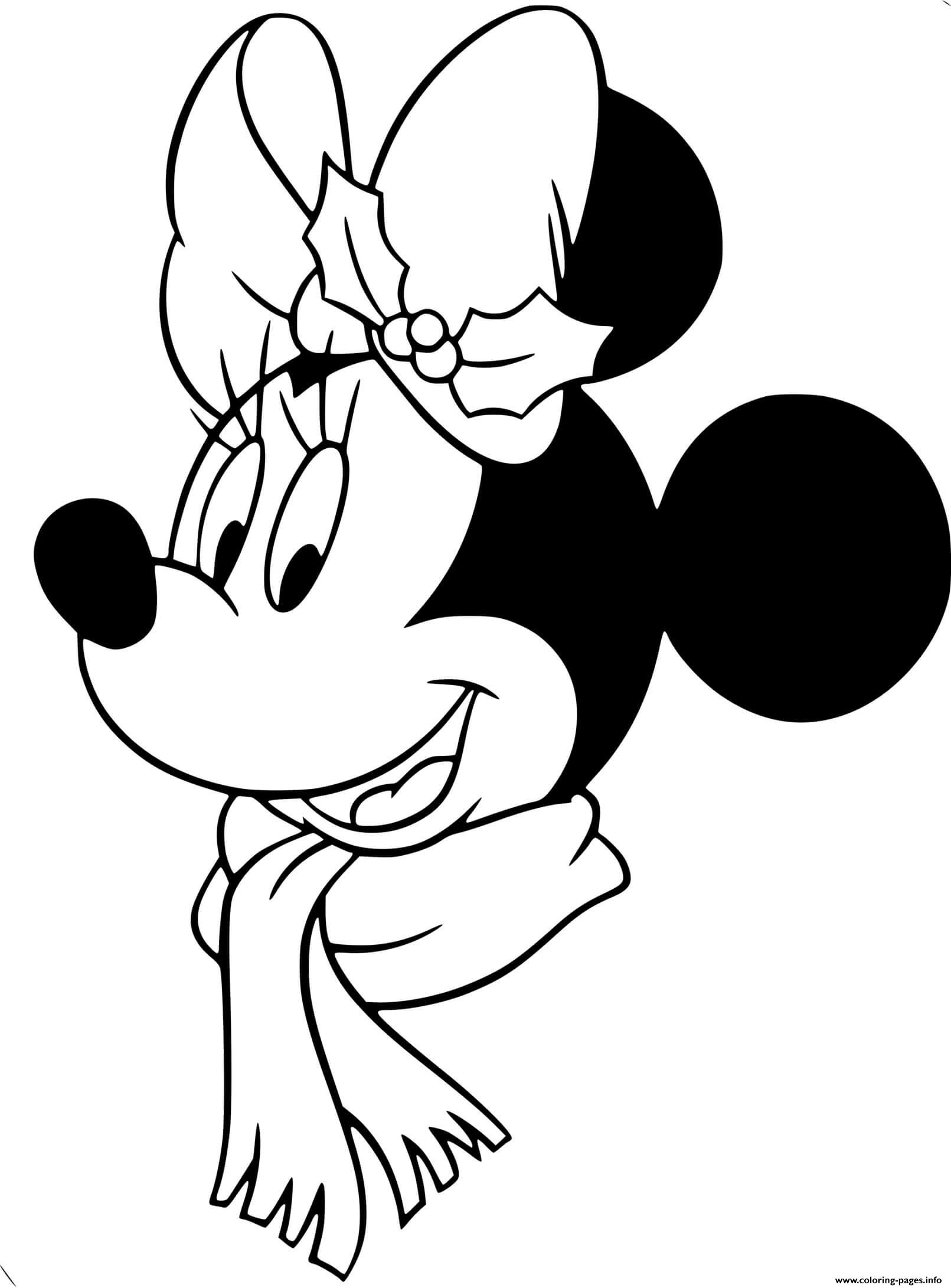 Minnie mouse cute face coloring page printable