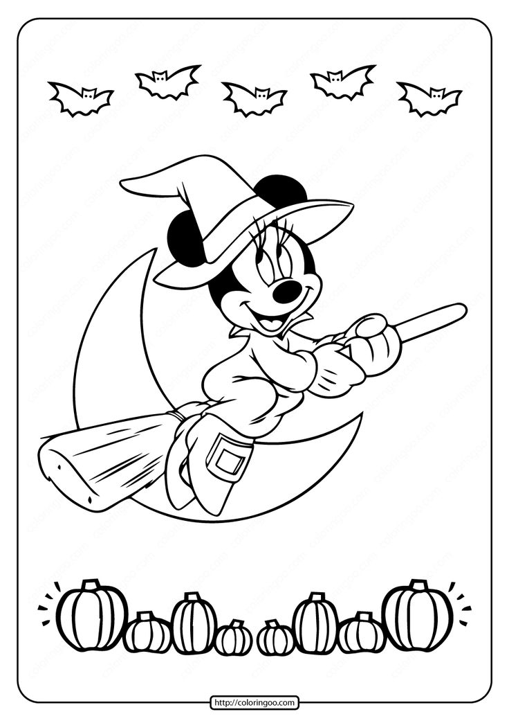 Minnie mouse and lovely pumpkins coloring page halloween coloring pages pumpkin coloring pages disney coloring pages printables