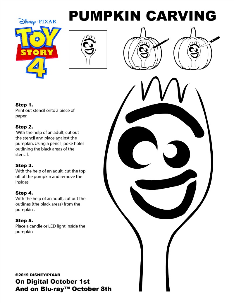 Disney toy story forky pumpkin stencil