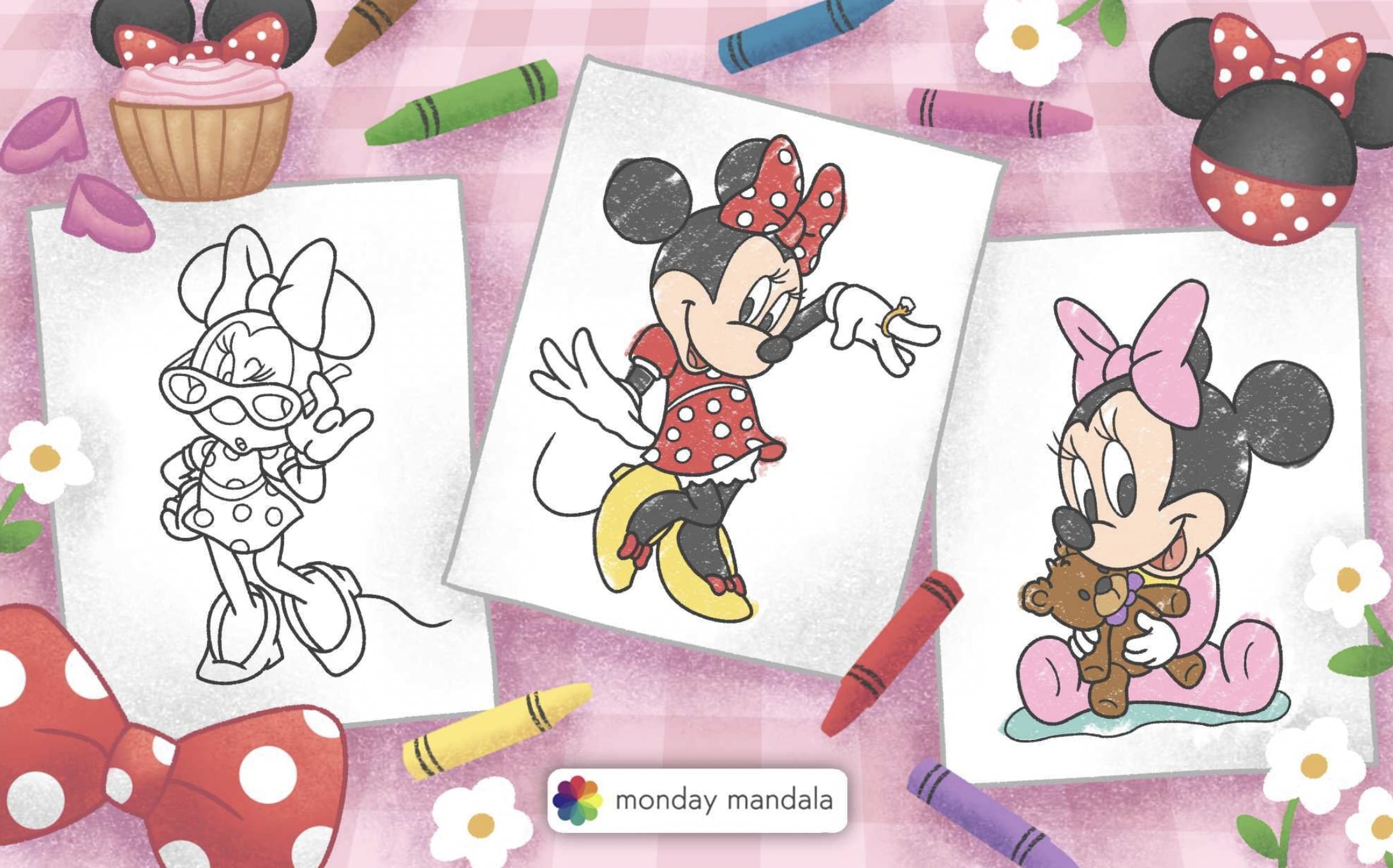 Minnie mouse coloring pages free pdf printables