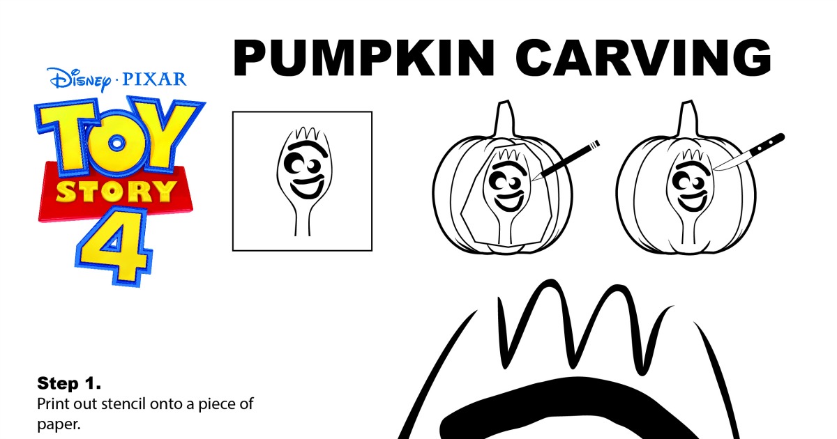 Disney toy story forky pumpkin stencil