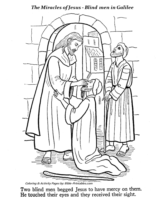 Blind men in galilee coloring pages