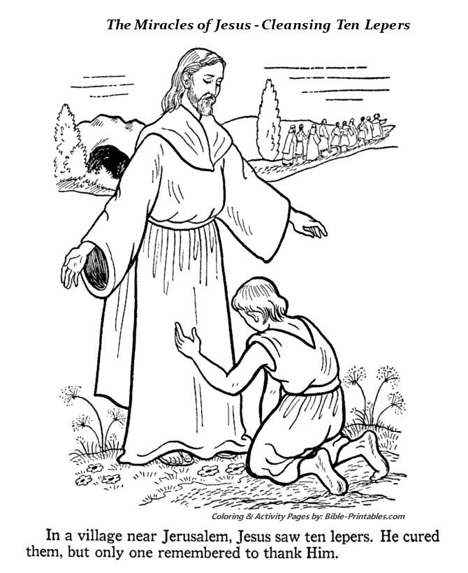 Cleansing ten lepers coloring pages