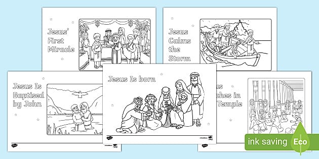 The miracles of jesus louring page pack