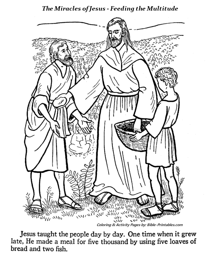 Feeding the multitude coloring pages