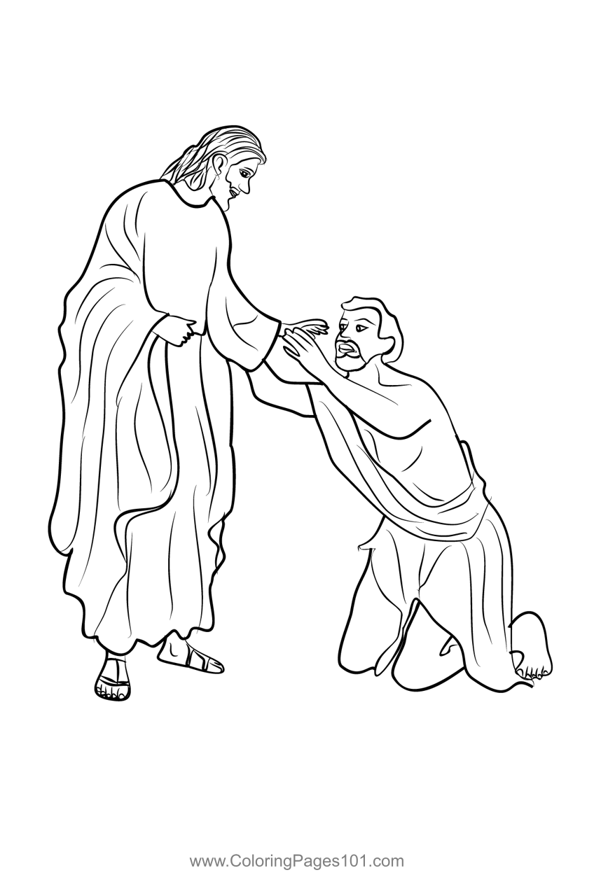 Miracles of jesus coloring page for kids