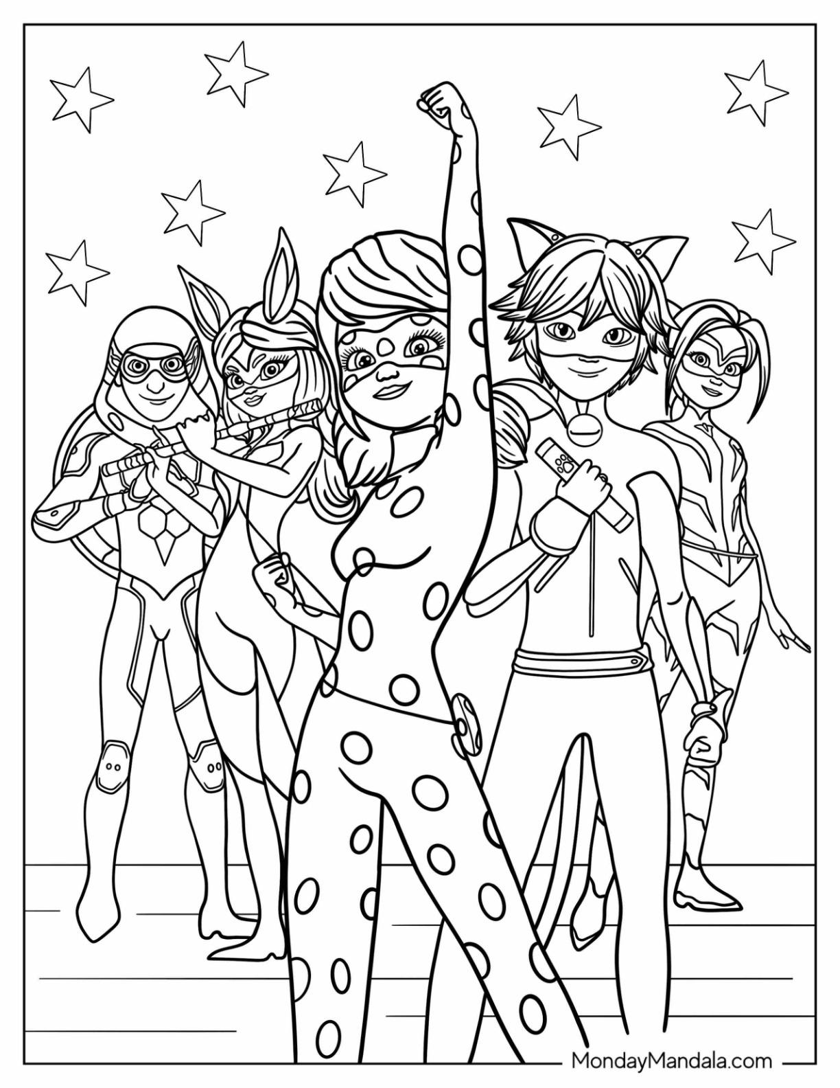 Miraculous ladybug coloring pages free pdf printables