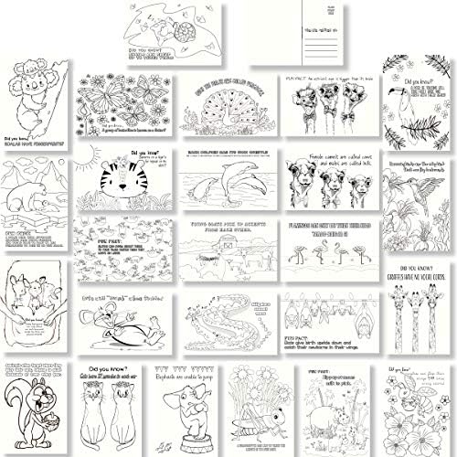 Colorable postcards for kids or teachers