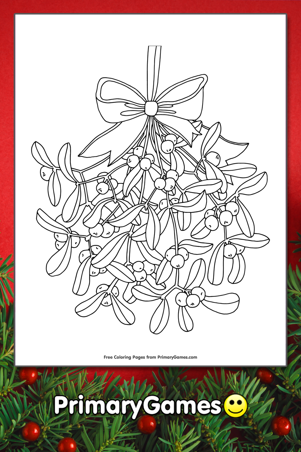 Mistletoe coloring page â free printable pdf from