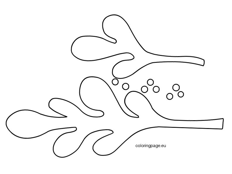 Mistletoe template coloring page