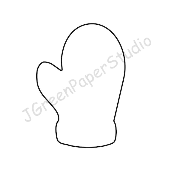 Printable mitten template pdf digital download mitten kids coloring page diy crafts stencil