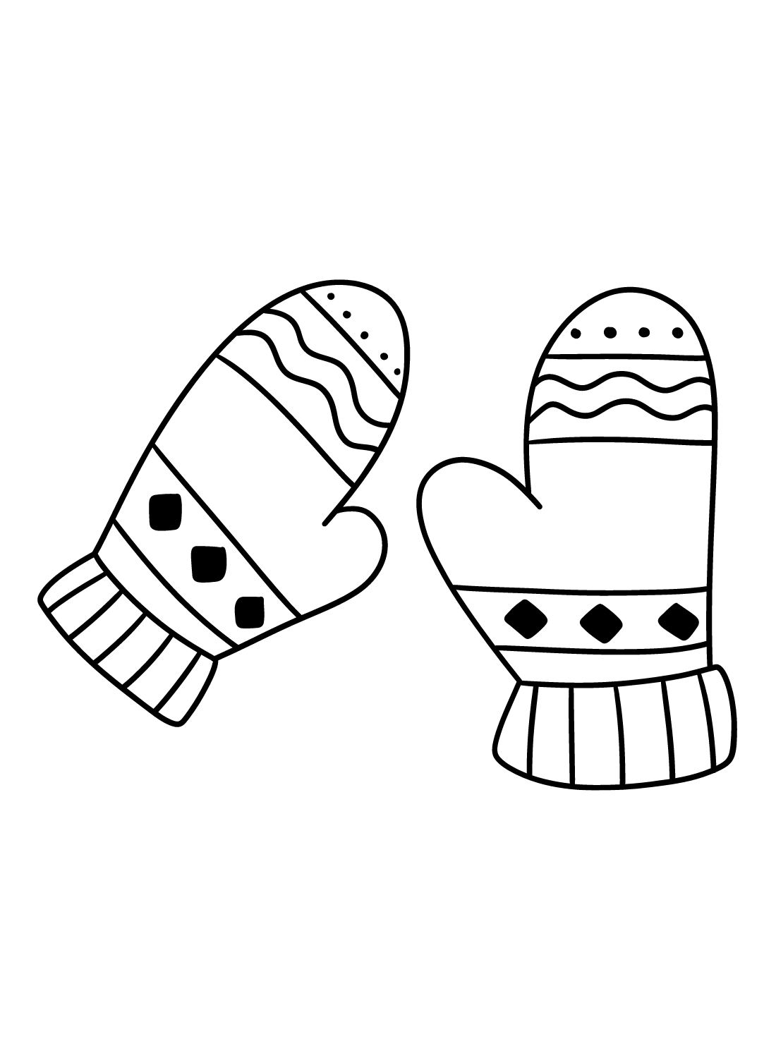 Mittens coloring pages printable for free download