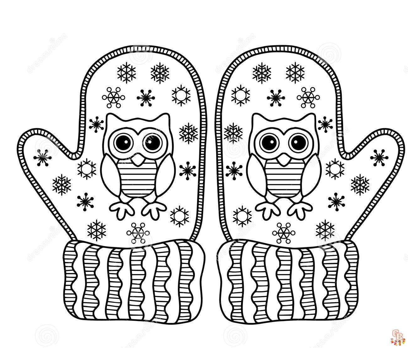 Printable mitten coloring pages free for kids and adults