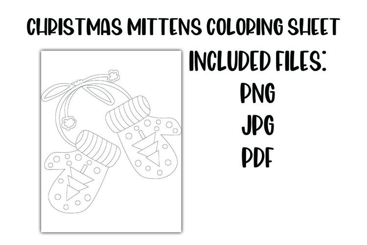 Christmas mittens coloring sheet for kids