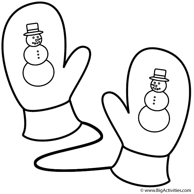 Mittens with snowman