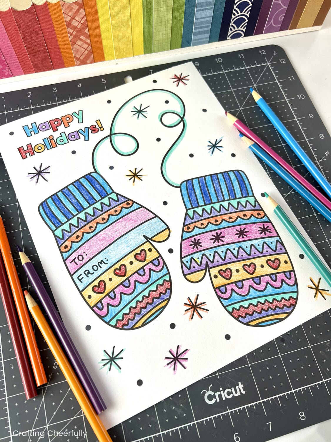 Mitten coloring page gift card holder