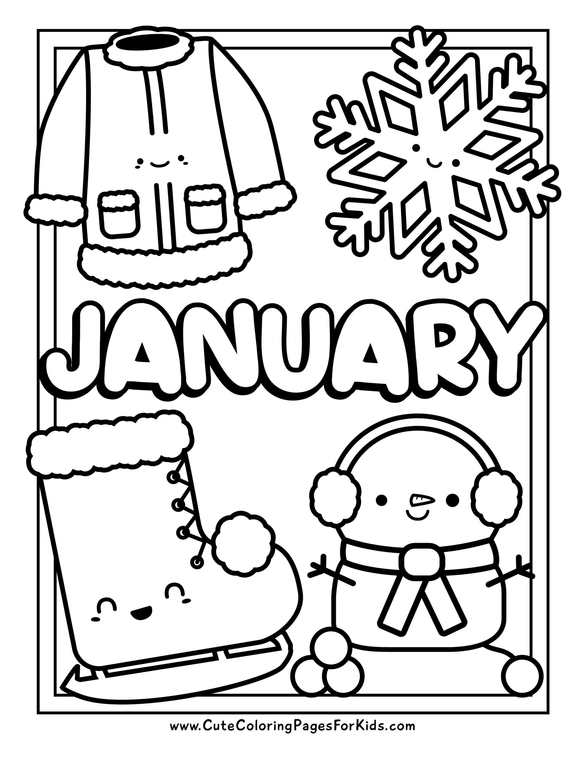 January coloring pages