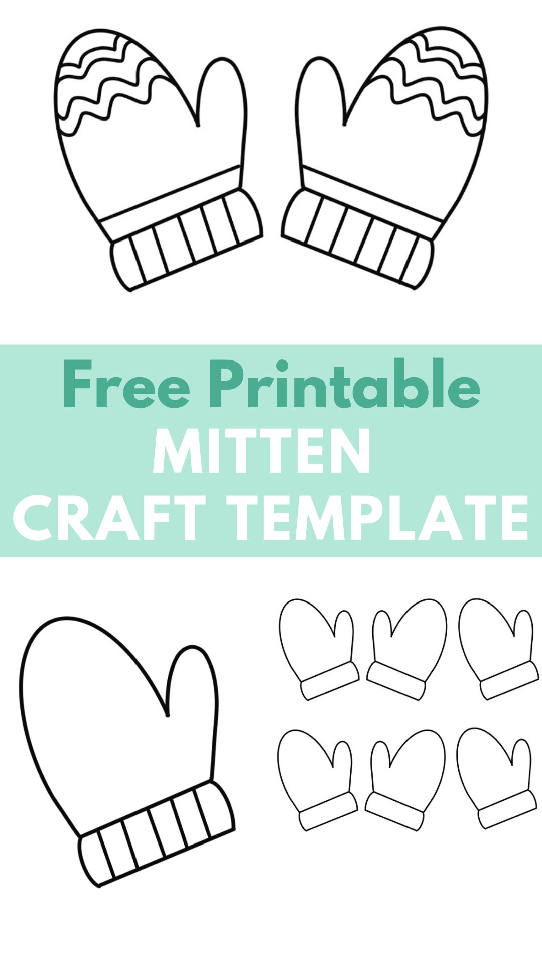 Free printable mittens outline for crafts