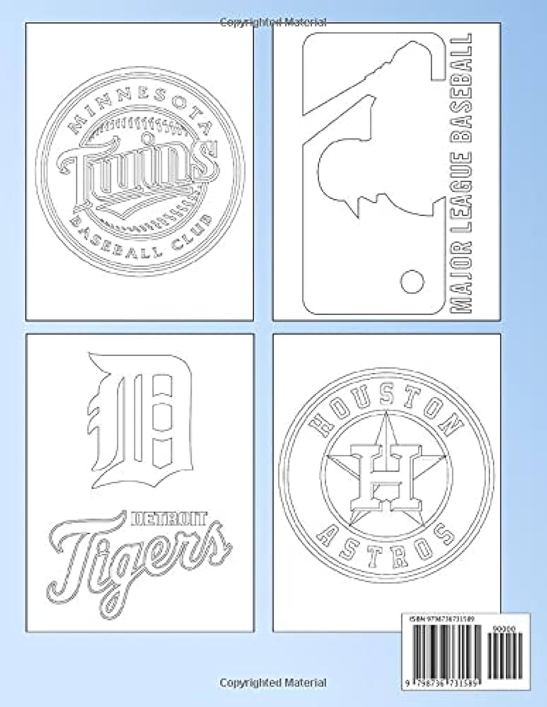 Sporty color mlb team logo coloring page a coloring book featuring mlb team logo high quality images for all ages by