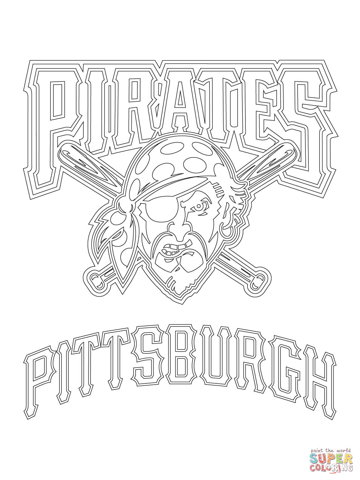 Pittsburgh pirates logo coloring page free printable coloring pages