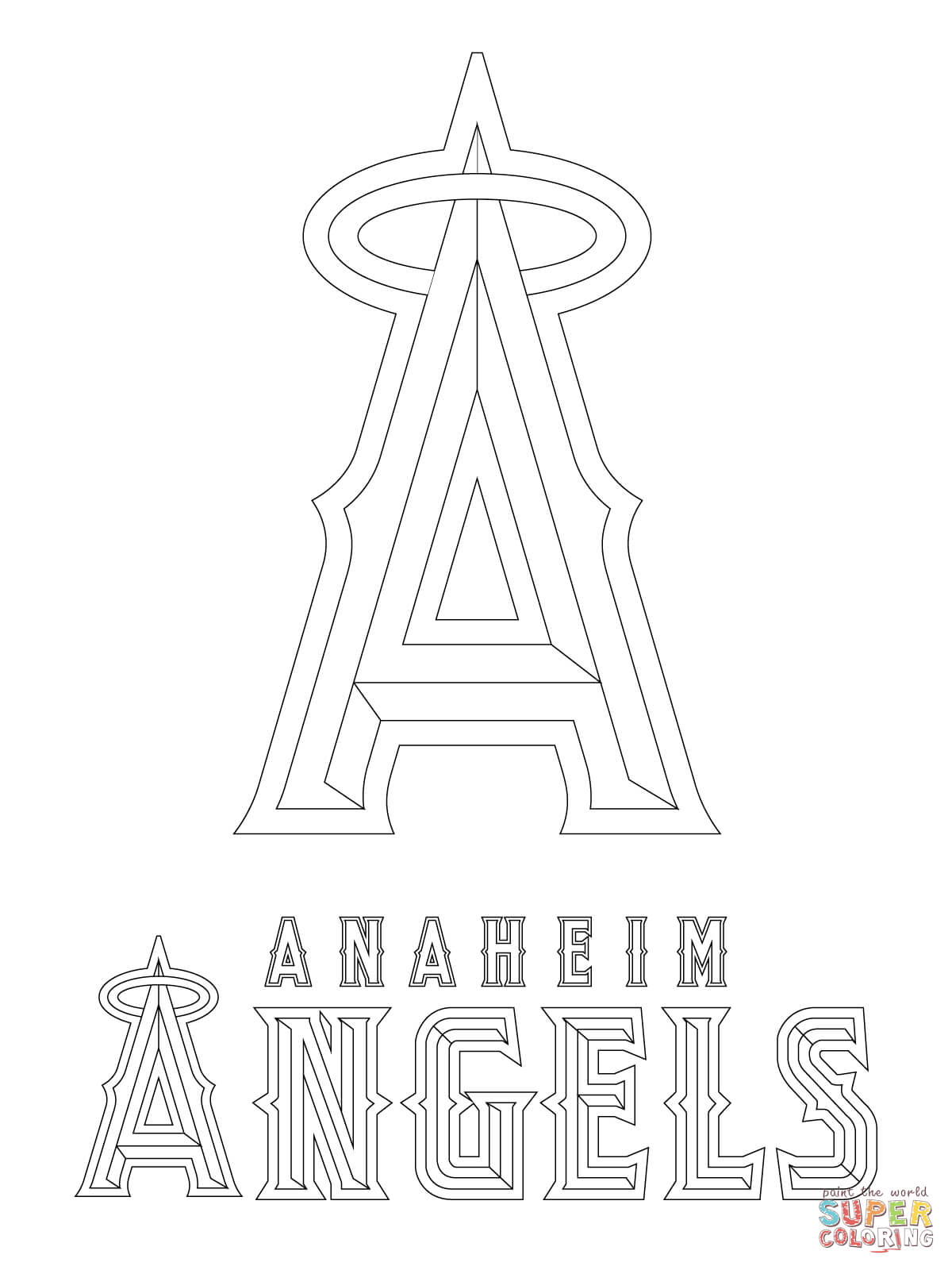 Anaheim angels logo coloring page free printable coloring pages