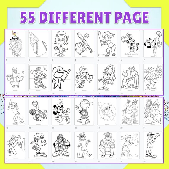 Printable baseball coloring pages baseball coloring book