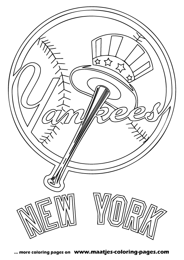 Mlb new york yankees logo coloring pages