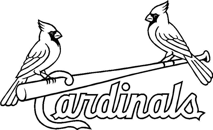 St louis cardinals logo coloring page for kids