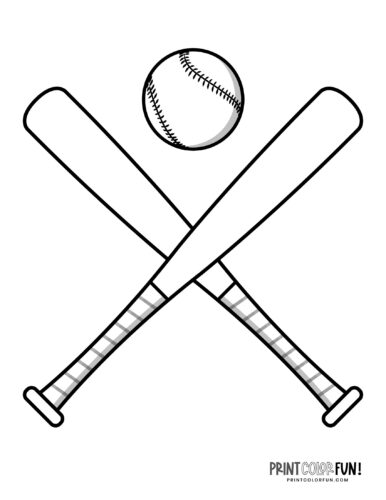 Baseball gear coloring pages balls bats mitts hats at