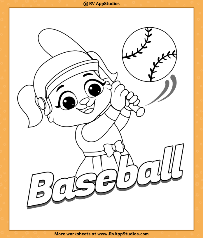 Baseball coloring pages for kids free printable