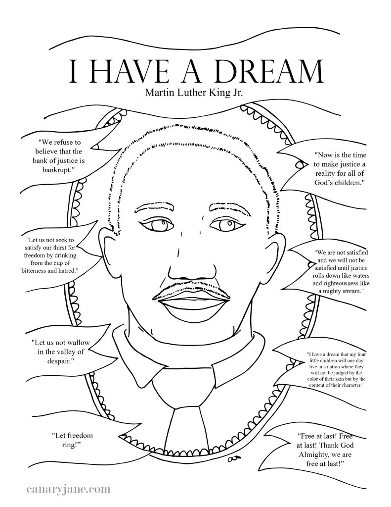 Martin luther king jr day for kids free printable