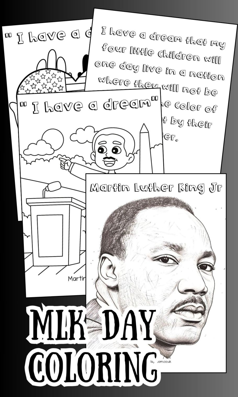 Free printable martin luther king jr loring sheets mlk day