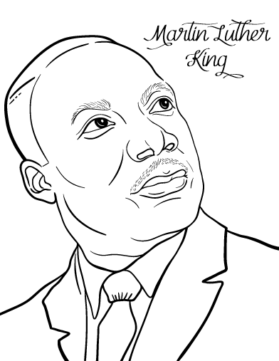 Free martin luther king coloring page