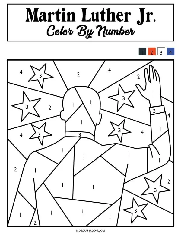 Free martin luther king jr coloring pages color by number