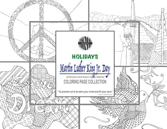 Mlk martin luther king jr day coloring pages coloring sheets printable hand illustrated instant download history holiday activity