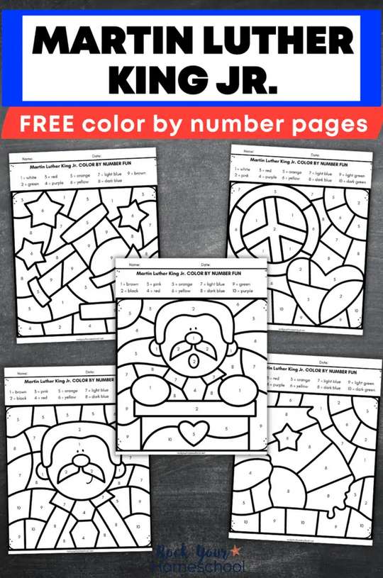 Martin luther king jr color by number pages â lesson plans