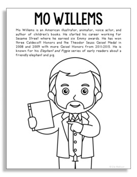 Mo willems coloring page library art bulletin board poster activity