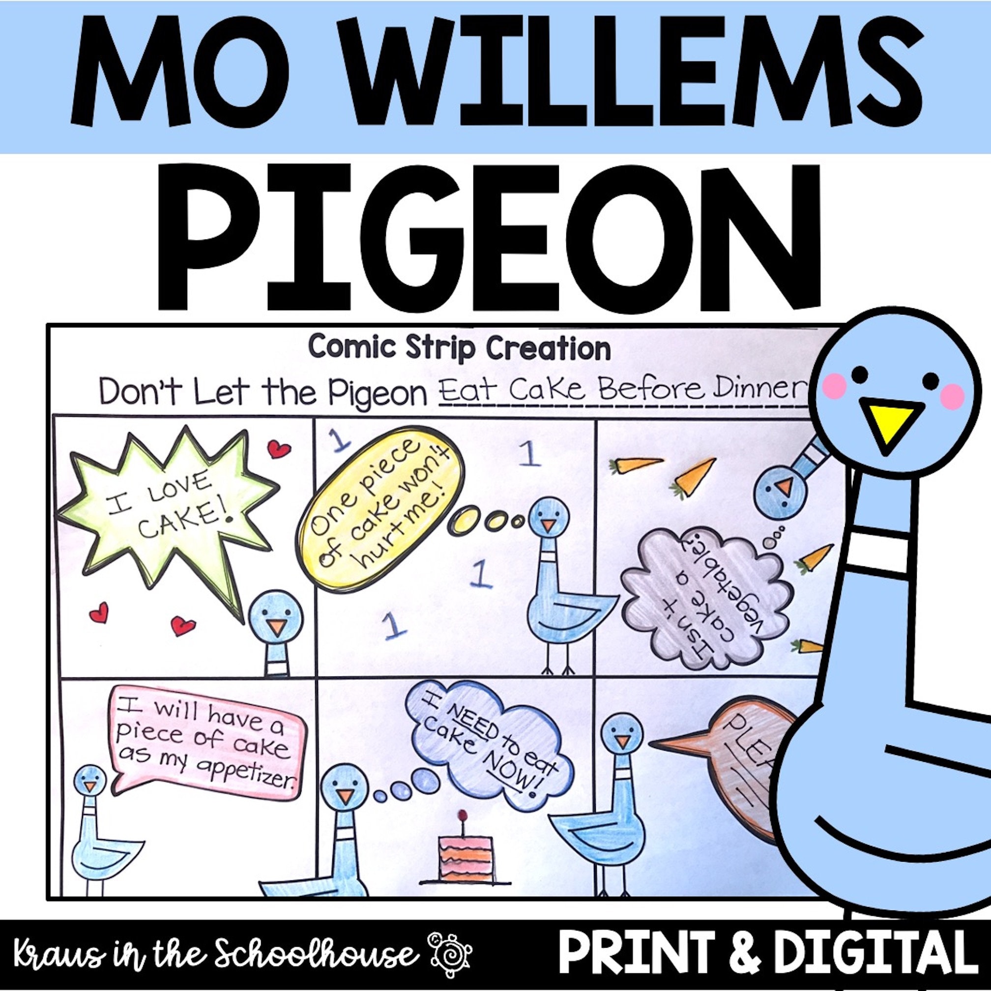 Pigeon book study pigeon activities and worksheets mo willems author study pigeon read and respond activities pigeon mo willems instant download